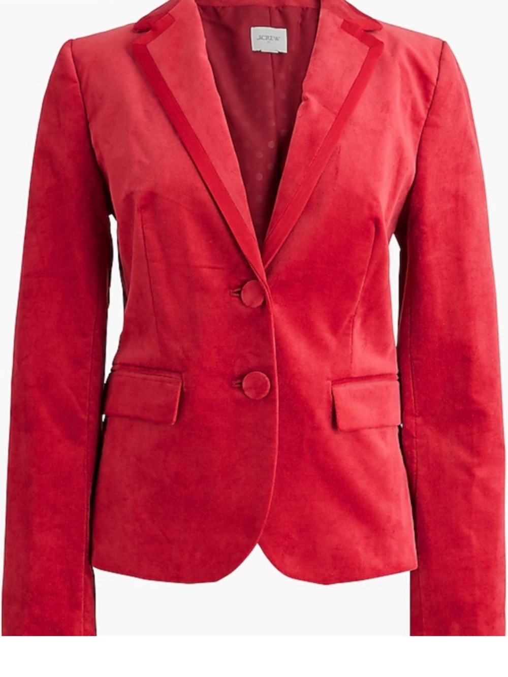 NWT J.Crew size 2 Red Velvet Tailored Blazer